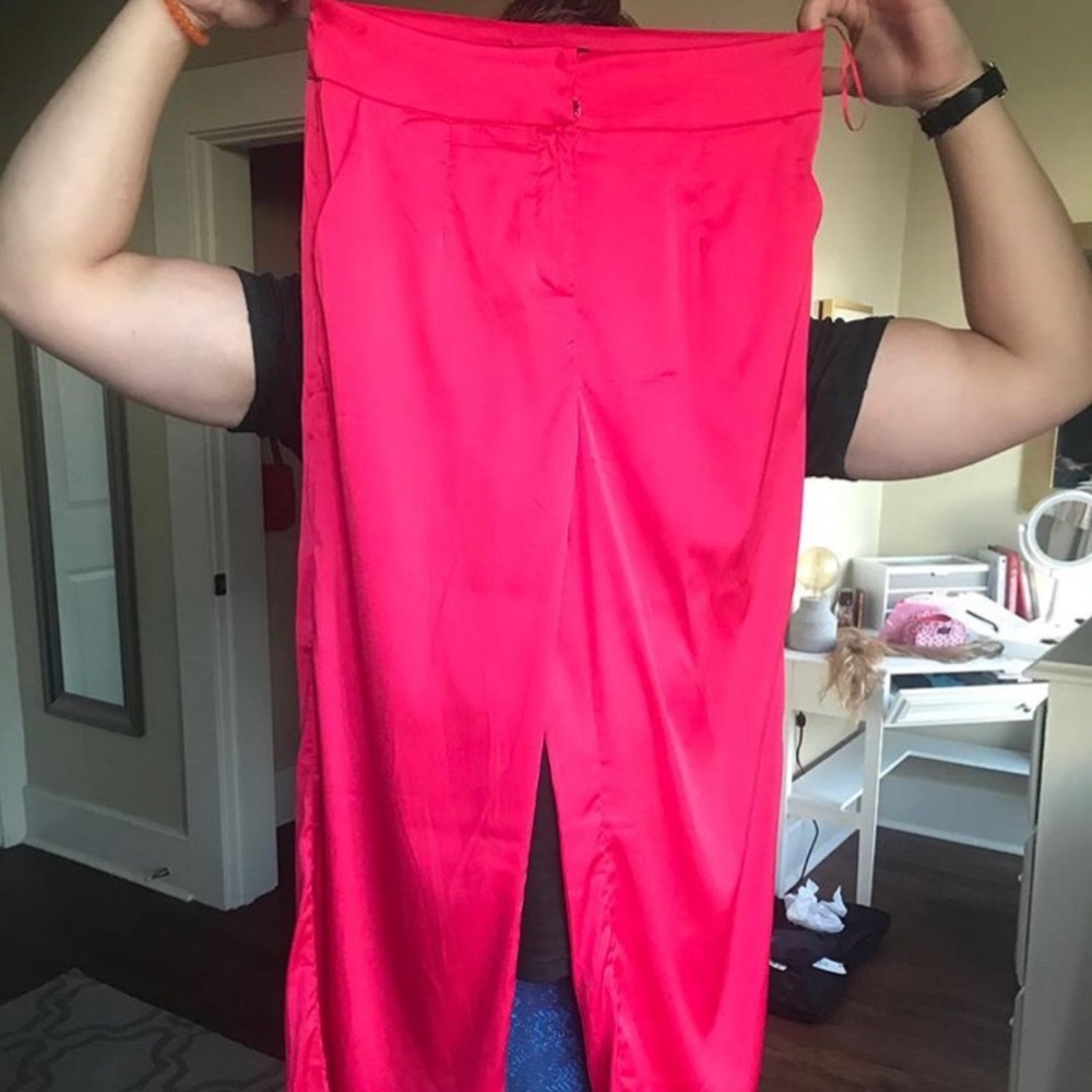 Hot pink high waisted pants